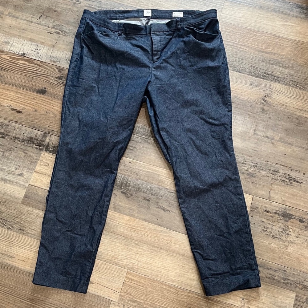 Gap Signature Skinny Ankle Slacks Dark Indigo Old Money Career Sz 16
